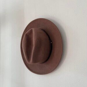 Free people brown wool wide brim felt fedora hat